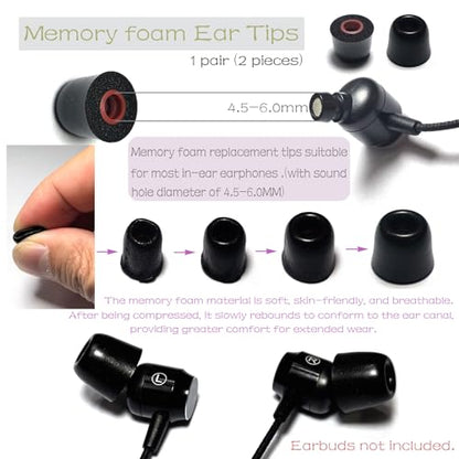 Silicone & Memory Foam IEM Ear Tips - color: Black/light grey