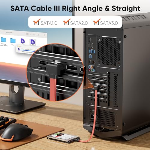 CableCreation SATA III Cable, 2-Pack 0.6FT SATA III 6.0Gbps 7pin Data Cable - size: 0.6FT, style: 2-Pack/Straight-Angle