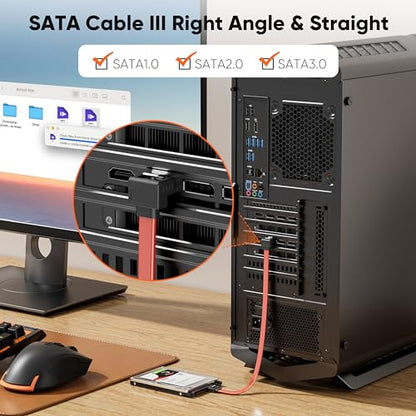 CableCreation SATA III Cable, 2-Pack 0.6FT SATA III 6.0Gbps 7pin Data Cable - size: 0.6FT, style: 2-Pack/Straight-Angle
