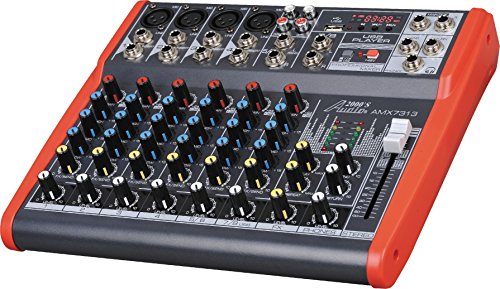 Audio2000'S AMX7313 Eight-Channel Audio Mixer with USB Interface, DSP Processor, and Phontom Power - style: 8-Channel Mixer with USB & Sound Effect