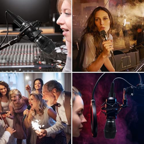 Dynamic Karaoke Microphone for Singing, Vocal Wired Microphone for Karaoke, Handheld Mic with 10 Ft Cable, Mics for Speaker with ON/Off Switch
