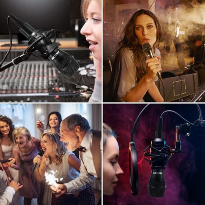 Dynamic Karaoke Microphone for Singing, Vocal Wired Microphone for Karaoke, Handheld Mic with 10 Ft Cable, Mics for Speaker with ON/Off Switch