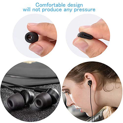 [6 Pairs] Earphone Tips S M L for in Ear Headphones, 12pcs Anti-Slip Silicone Earbud and Memory Foam Ear Bud Tips, Noise Cancelling 5mm-7mm Earbud Tips