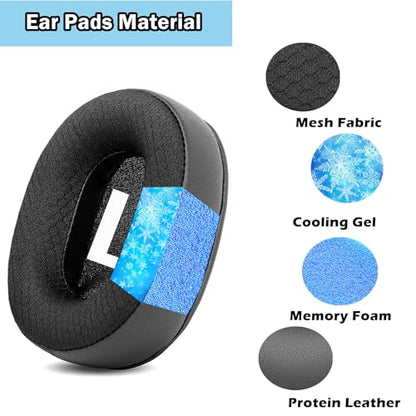 Ear Force Stealth 700 Cooling Gel Earpads Replacement Compatible with Turtle Beach Ear Force Stealth 700, 450, 420X, 600, 500P, PX3,PX5,X12,Ear Force XO Seven Gaming Headset Ear Pads Cushions Black