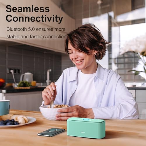 DOSS SoundBox Touch Wireless Bluetooth Speaker-12W HD Sound with Rich Bass | Portable & Small Design, IPX5 Waterproof, 20H Playtime, Handsfree, House, Office Desktop, Bedroom, Indoor Use, Green - color: Green