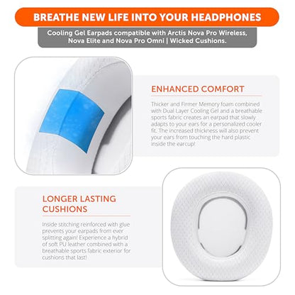 WC Freeze Nova Pro Wireless - Earpads for Arctis Nova Pro Wireless & More | Made by Wicked Cushions | Also fits SteelSeries Nova Elite & Nova Pro Omni(Doesn't Fit Other Models) | White - color: White