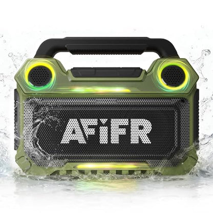 Outdoor Bluetooth Speaker 160W: IP67 Waterproof, 24H, TWS | Rugged portable speaker with deep bass, LED lights, TWS pairing for parties, beach, travel, camping, garage - color: Green