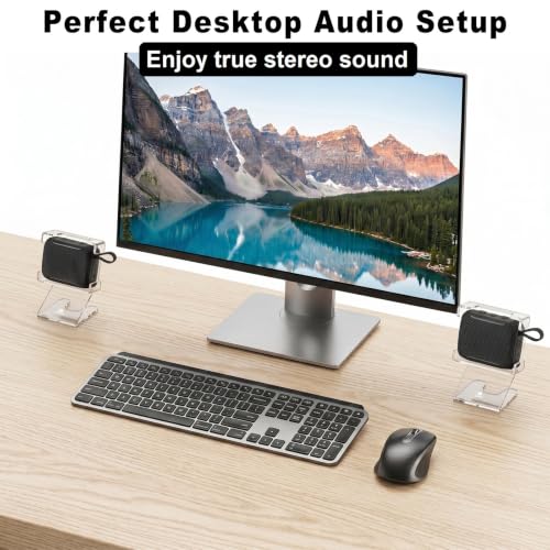 Desktop Speaker Stand Compatible with JBL Go 5/Go 4/Go 3 Speaker, Acrylic Speaker Holder Tabletop Stand Mount Anti-Slip Base Display Shelf, 1 Pack (Transparent) - color: Transparent