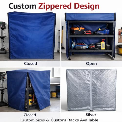 Custom Outdoor Dust Cover, Durable Waterproof Protective Cover for Equipment & Furniture, Made to Measure Size, Tear-Resistant Oxford Fabric, Zipper Access