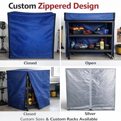 Custom Outdoor Dust Cover, Durable Waterproof Protective Cover for Equipment & Furniture, Made to Measure Size, Tear-Resistant Oxford Fabric, Zipper Access