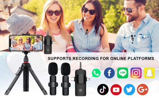 3 in 1 Wireless Lavalier Microphones for iPhone, iPad, Android, Camera, USB-C, 2.4GHz, Noise cancelation/Reduction, 70ft Range, for Video Recording, Live Streaming, Vlog, YouTube, TikTok