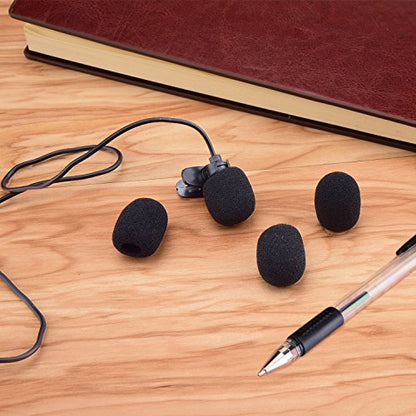 Sunmns Mini Small Size Lapel Headset Microphone Windscreen Foam Cover | 10 Pack, Black