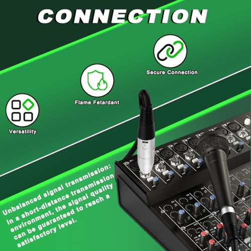 3PCS 1/4 Inch TS Mono Male to XLR Male Adapter Unbalanced Quarter Inch 6.35mm Plug Nickel Zinc Alloy Round with Cable Tie, for Microphone Amplifier Speaker Mixing Console - color: TS to XLR