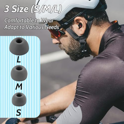 Silicone Tips Replacement Earbuds Tips for Beats Studio Buds/Fit Pro Ear Tips Eartip Fit in The Charging Case Ear Covers, S/M/L, 6 Pairs, Gray - color: Gray
