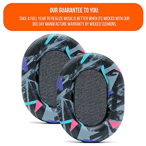 WC PadZ XM5 - Premium Replacement Earpads Compatible with Sony WH-1000XM5 | Made by Wicked Cushions | Soft PU Leather, Extra Thick, Noise-Isolating Memory Foam | 90s Black - color: 90s Black