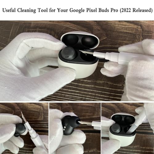 Olytop for Google Pixel Buds Pro 2/ Pro Case Cover with Lock Clip & Cleaner Pen 2024/2022, Shockproof Protective Hard Cover Skin with Carabiner Men Women - Black/White - color: Black/White