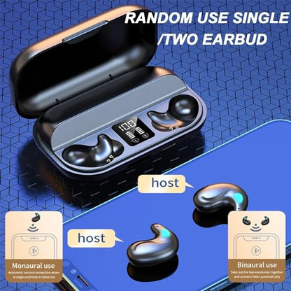 Xmenha Sleep Hidden Headphones Wireless Invisible Earbuds for Sleeping Sleep Tiny Earbuds for Side Sleepers Headphone to Sleep in Tiny Smallest Invisible Earbuds Earphones for Sleeping - color: DarkBlack
