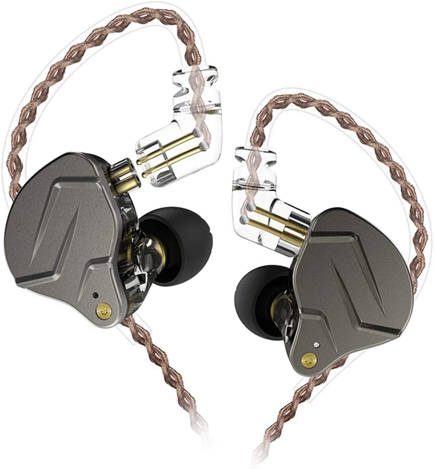 KZ ZSN Pro in-Ear Wired Headphones Noise Cancelling Earbuds with Deep Bass,Clear Sound and Ergonomic Custom-Fit Earpieces (S/M/L), 3.5mm Jack for Phones and Laptops(Grey Without Mic) - color: Grey, size: Without Mic