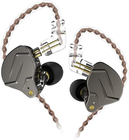 KZ ZSN Pro in-Ear Wired Headphones Noise Cancelling Earbuds with Deep Bass,Clear Sound and Ergonomic Custom-Fit Earpieces (S/M/L), 3.5mm Jack for Phones and Laptops(Grey Without Mic) - color: Grey, size: Without Mic
