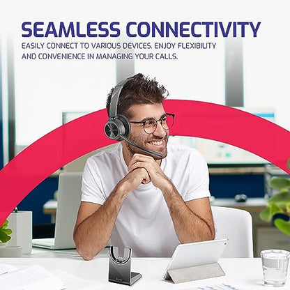 Poly Voyager 4310 - UC Wireless Bluetooth Mono Headset (USB-C) Teams with Charge Stand - Bundled with GTW Microfiber Cloth - Compatible with Deskphone, PC/Mac, Works with Zoom, RingCentral, Vonage