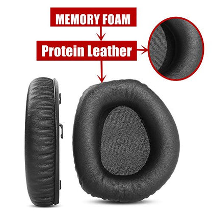 RS165 RS175 Replacement Ear Pads for Sennheiser HDR165 HDR175 Headset | Headband with Upgrade Protein Leather Earpads Ear Cushion Accessories-Black