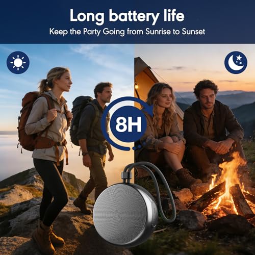 Shower Speaker Bluetooth Waterproof, IP67 Waterproof Portable Wireless Speaker with Metal Body, Bluetooth 5.4, Rich Bass, RGB Lights, Support TF Card/AUX for Bathroom, Travel, Outdoor Gift