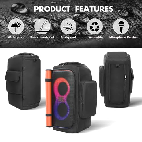Dust Cover Case Compatible with JBL PartyBox 110/PartyBox 120, Speaker Jacket Protective Sleeve with Side Storage Pockets