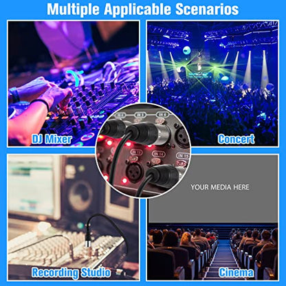 Kigeli XLR Y Splitter Cable 1 Female to 2 Male Patch Cable Balanced Microphone Cord Audio Adaptor for Speaker Stereo Mic to L and R Audio Track, 1 Foot(10 Pcs)