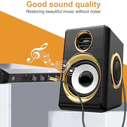 QAJOPFN 4 Pack Headphone Jack Adapter - 3.5mm (1/8 inch) Male to 6.35mm (1/4 inch) Female and 6.35mm (1/4) to 3.5mm (1/8) Audio Adapter for Player, Headphone, Guitar Amplifier