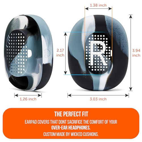 WC SweatZ Max - Patented Silicone Sweat Covers for AirPods Max 1 | Made by Wicked Cushions | (Does Not Fit AirPods Max 2). Sweatproof, Full Earpad Protection | Marble - color: Marble