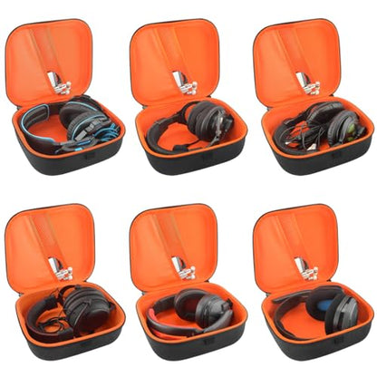 Geekria Shield Gaming Headset Case for Large Over-Ear Headphones, Replacement Hard Shell Travel Carrying Bag with Cable Storage, Compatible with AKG N700NC, K 240 (Dark Grey)