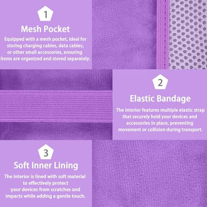 for JBL Go 5/4/3 Ultra Portable Speaker Hard Travel Case, Purple | Protective Storage Bag with Mesh Pocket & Hand Strap, Shockproof EVA Carrying Box, Soft Lining - color: Purple Case