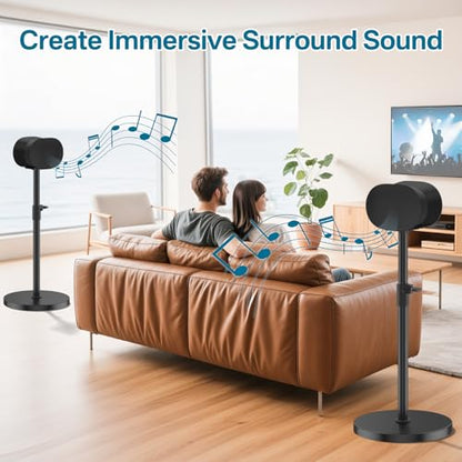 Heavy Duty Speaker Stand for Sonos Era 300 Stand, Adjustable Height 33"-42" for Sonos Era 300 Floor Stand with Cable Management Hold up to 30 Lbs for Sonos Era 300 Speaker, 2 Pack - size: Floor Stand-2 Pack