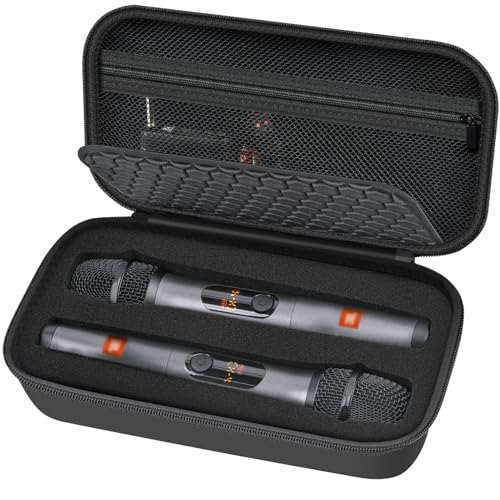 Hard Travel Headphone Case with Wireless Microphone Case Compatible with JBL Wireless Two Microphone System