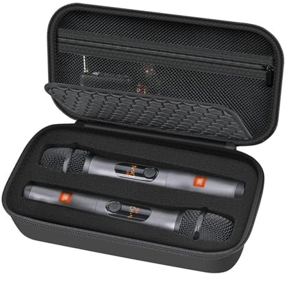 Hard Travel Headphone Case with Wireless Microphone Case Compatible with JBL Wireless Two Microphone System