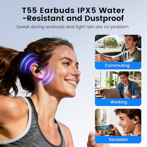 Transformers Open Ear Wireless Headphones Bluetooth 5.4 for Running & Workouts, Over The Ear Earbuds with IPX5 Waterproof Ear Hooks, Surround Sound, LED Display & Lanyard (Black - Optimus Primal) - color: Black