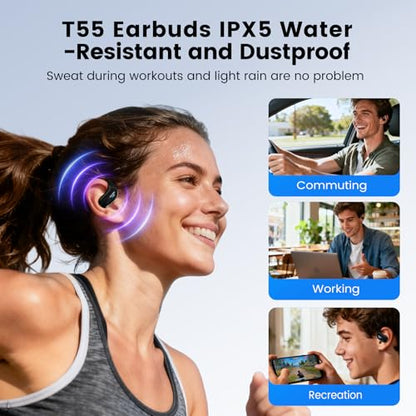 Transformers Open Ear Wireless Headphones Bluetooth 5.4 for Running & Workouts, Over The Ear Earbuds with IPX5 Waterproof Ear Hooks, Surround Sound, LED Display & Lanyard (Black - Optimus Primal) - color: Black