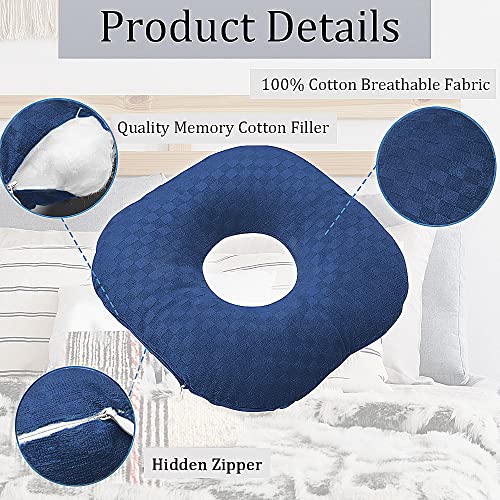 Ear Piercing Pillow with Hole for Cartilage Piercings, CNH Support - color: Dark Blue