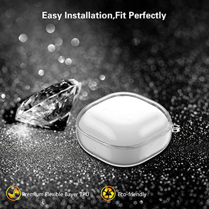 Aircawin Clear Case for Samsung Galaxy Buds - FE 2023, 2 Pro 2022, 2 2021, Pro 2021, Live 2020 - Keychain & Cleaning Pen Included - color: Pure, size: Samsung Galaxy Buds FE/Buds 2/Pro/2 Pro/Bud Live
