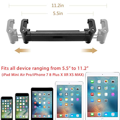 LycoGear Tablet Smartphone 5/8 Microphone Stand Mount, Pro Grade Mic Adapter, Anti-Slip Holder for Musicians Performers Studio Recording Compatible with iPad mini Air Pro Galaxy tab & iPhones