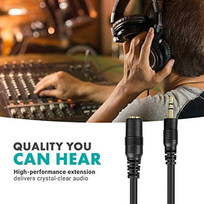 Movo MC20 3.5mm Audio Cable - 3.5mm TRS Female to Male 20ft Extension Cord for Microphones, Headphones, and More (Pack of 2) - size: 20-foot (Pack of 2)