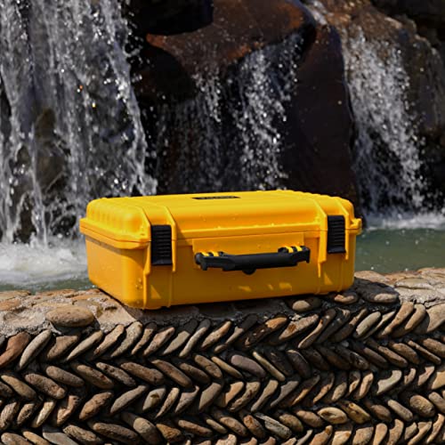 MEIJIA All Weather IP67 Waterproof Hard Camera Case,Hard Protective Case,Hard Case with Customizable Foam,Fit Use of Drones,Camera,Equipments,Pistols(Yellow,18.5 x14.06x6.93inches) - color: Yellow, size: 18.5 x14.06x6.93inches
