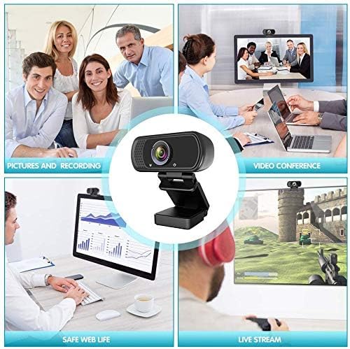 ZIQIAN 1080P Webcam with Microphone, USB Web HD Camera for PC, Laptop&Mac - color: Black