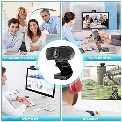 ZIQIAN 1080P Webcam with Microphone, USB Web HD Camera for PC, Laptop&Mac - color: Black