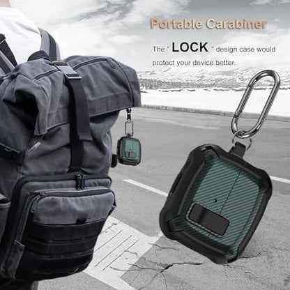 Galaxy Buds 3 Pro/3/3 FE Case Cover with Secure Lock Clip, Shockproof Samsung Galaxy Buds3/3 Pro 2024/3 FE 2025 Protective Hard Cover Shell with Carabiner&Cleaner kit for Men Women, CF Black/Green - color: AA-Black/Green