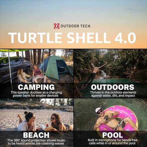 Outdoor Tech Turtle Shell 4.0 Portable Rugged Wireless Bluetooth Speaker with 360 Degree Sound Hi-Fi Audio IPX7-Rated Waterproof Dustproof and Shockproof - style: Turtle Shell 4.0