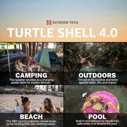 Outdoor Tech Turtle Shell 4.0 Portable Rugged Wireless Bluetooth Speaker with 360 Degree Sound Hi-Fi Audio IPX7-Rated Waterproof Dustproof and Shockproof - style: Turtle Shell 4.0