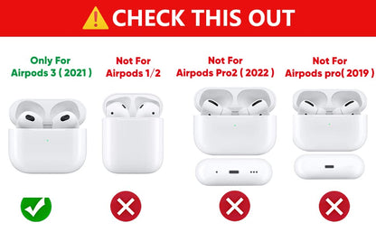 (2Pack+Cleaner Pen) XMBYGY Case for Apple AirPods 3rd Generation Wireless Earbuds with Cleaning Pen Kit, Silicone Cute Charging Case Shockproof Protective Cover and Carabiner for AirPods 3 (TAK+KIT) - color: TAK+KIT