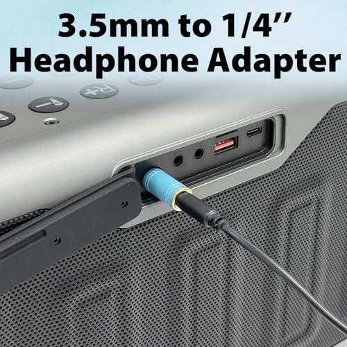 2-Pack 3.5mm to 1/4 Headphone Adapter – Heavy-Duty 6.35mm | Male to 1/8" Female Headphone Jack Adapter for Amp, Guitar, Mixer, Home Theater, AV Receiver – Copper Construction for Clear - style: 2 pair 6.5mm