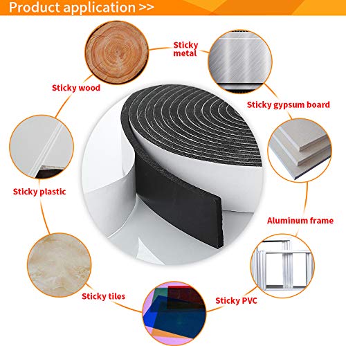 Foam Insulation Tape self Adhesive,2In x1/4In x 13Ft Weather Stripping for Doors and Windows,Sound Proof soundproofing Door Seal,Weatherstrip,Pipe Cooling, Air Conditioning Seal Strip - size: 2 in x 1/4 in x 13 ft